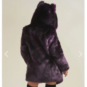 SpiritHoods Classic Midnight Wolf Luxe Faux Fur coat